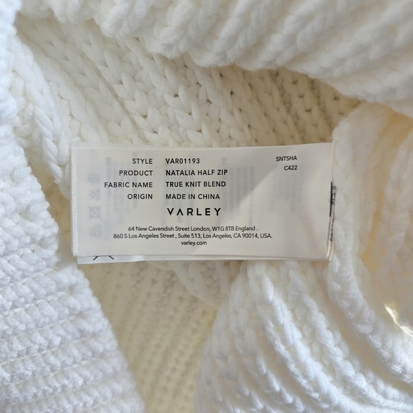 New Varley Natalia Half-Zip Pullover White Sweater NWT Medium - Picture 14 of 16
